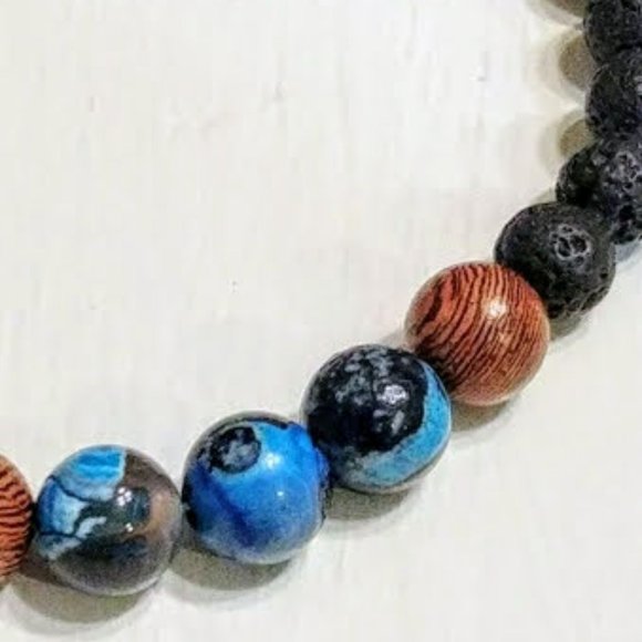 Lava Stone & Agate Bracelet - Picture 3 of 3